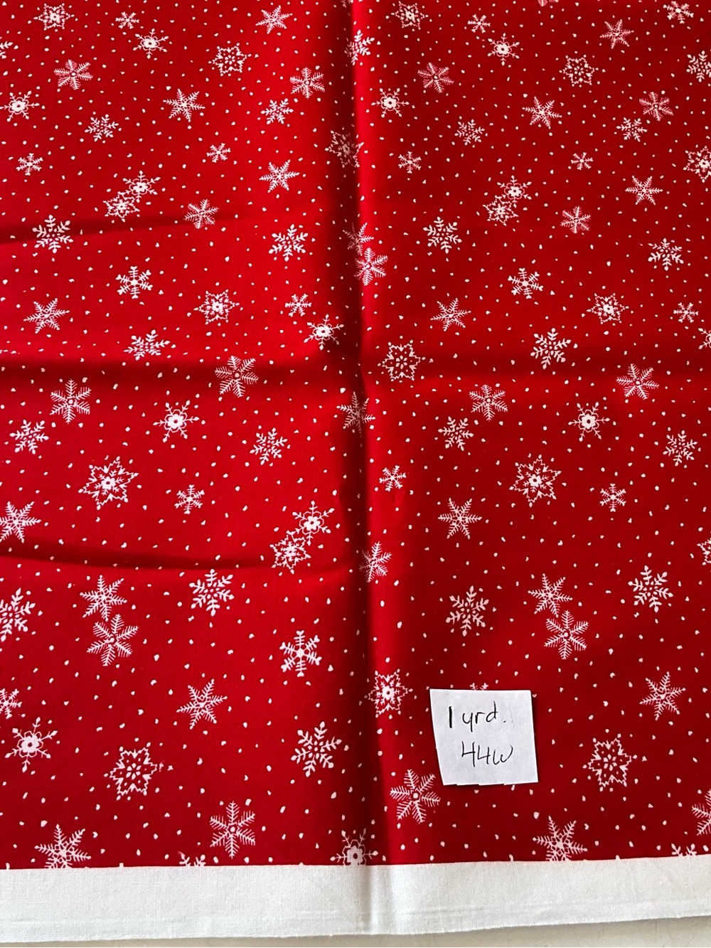 Holiday Winter Theme Quilting Sewing Crafts Fabric Lot Snowflake Red Green White - Picture 3 of 5